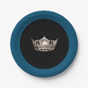 Miss America style Champagne Crown 7" Paper Plates