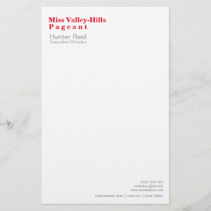 Miss America style Clearly Captioned Stationery