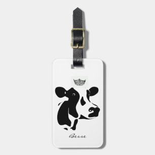 Miss America style Cow Crown Luggage Tag