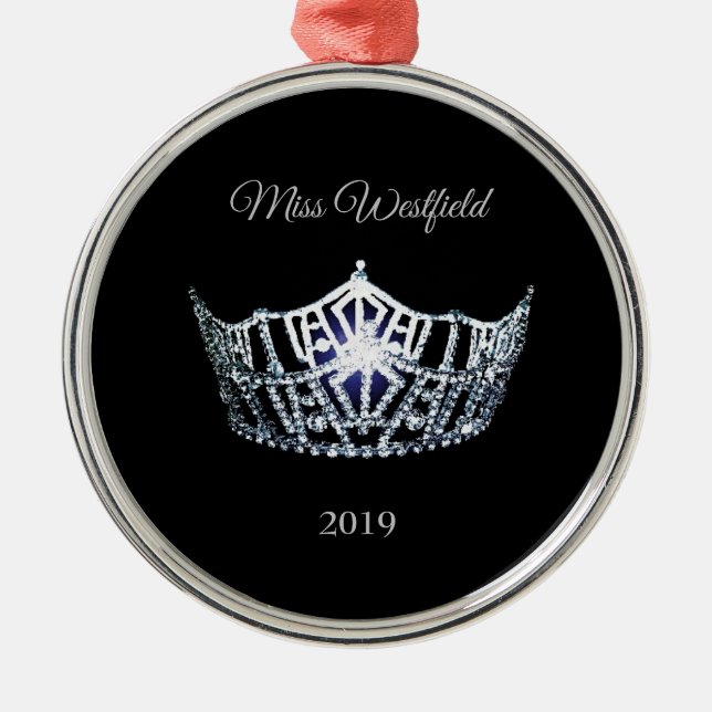 Miss America style Crown Christmas Ornament (Front)