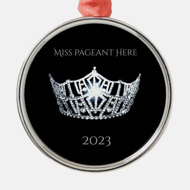 Miss America style Crown Christmas Ornament (Front)