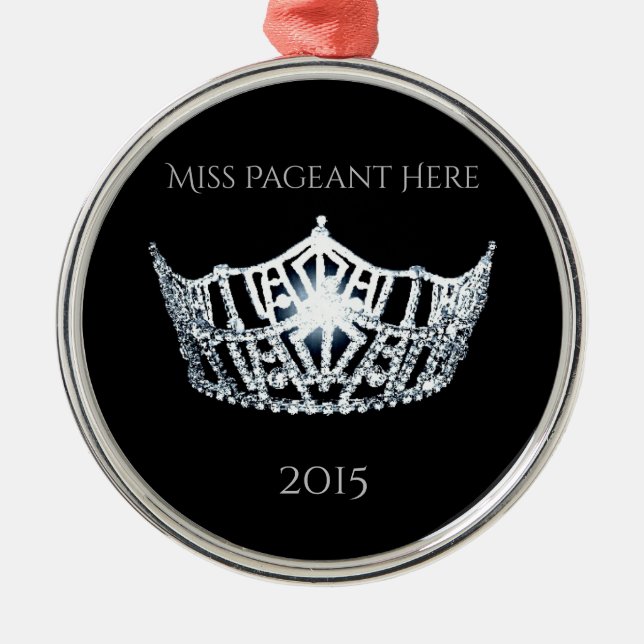 Miss America style Crown Christmas Ornament (Front)