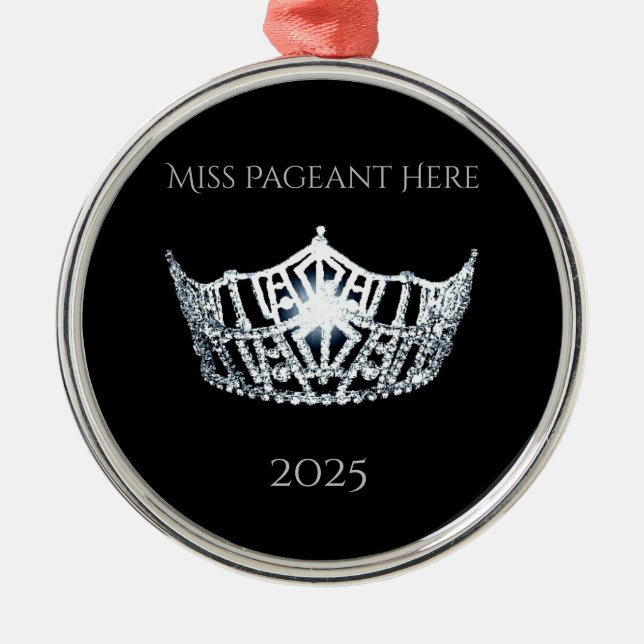 Miss America style Crown Christmas Ornament (Front)
