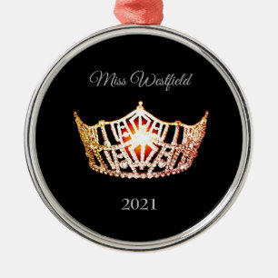 Miss America style Crown Christmas Ornament