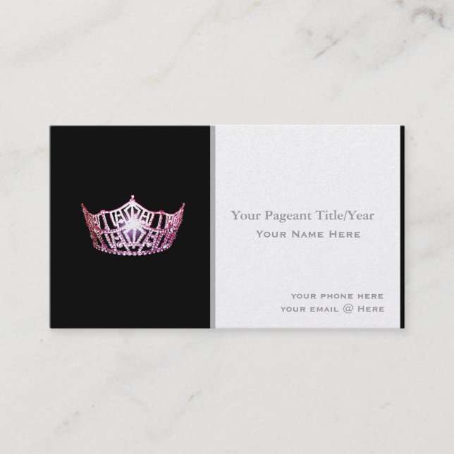 Miss America style Crown Custom Business Cards (Front)