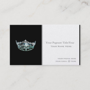 Miss America style Crown Custom Business Cards