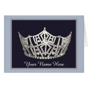 Miss America style Crown Custom Note Card