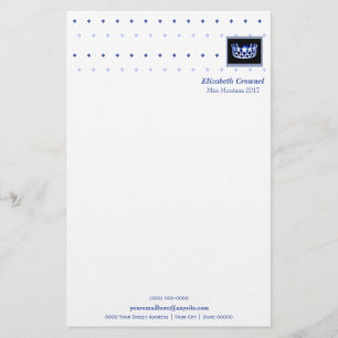 Miss America style Crown & Diamonds Stationery