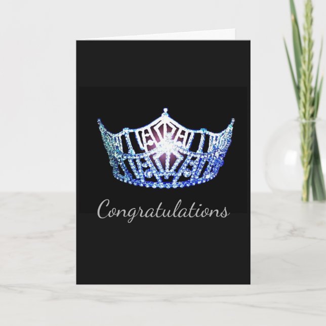 Miss America style Crown Greeting Card-Congrats Card (Front)