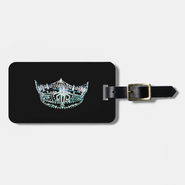 Miss America style Crown Luggage Tag (Front Horizontal)