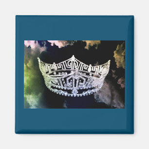 Miss America style Crown Magnate Coloured Clouds Magnet