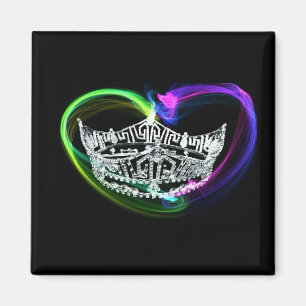 Miss America style Crown Magnate in Heart Magnet