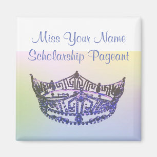 Miss America style Crown Magnate in Rainbow Magnet