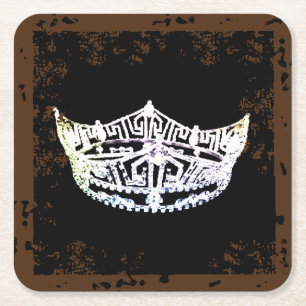 Miss America style Crown Scruffed Coasters