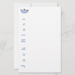 Miss America style Crown Stationery-Blue/White Sta Stationery