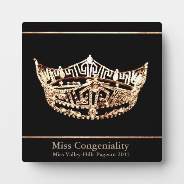 Miss America style Custom Awards Plaque (Front)