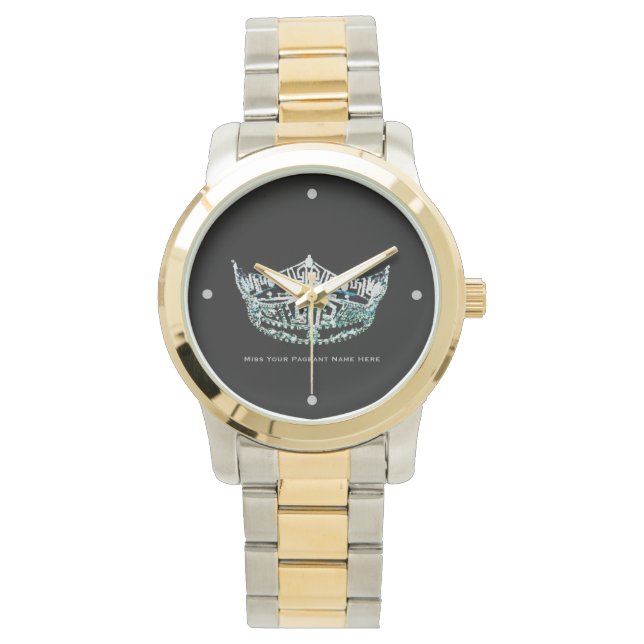 Miss America style Custom Crown Two-Tone Watch (Front)