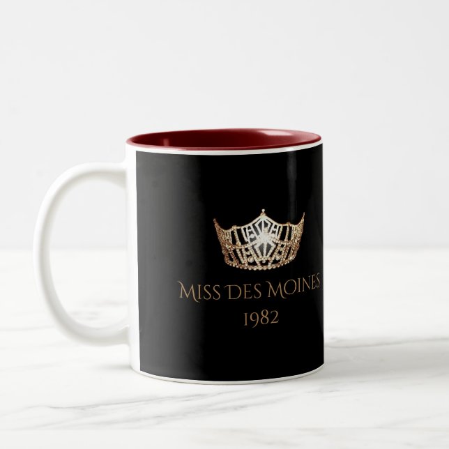 Miss America style Custom Name Gold Crown  Mug (Left)
