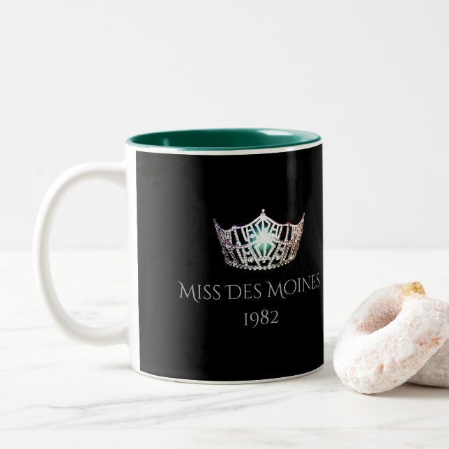 Miss America style Custom Name Silver Crown  Mug (With Donut)