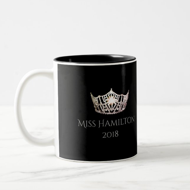 Miss America style Custom Name Silver Crown  Mug (Left)