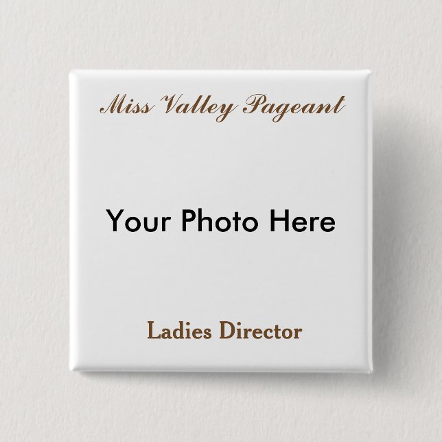 Miss America Style Custom Pageant Buttons (Front)