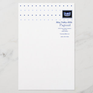Miss America style Diamond & Crown Stationery