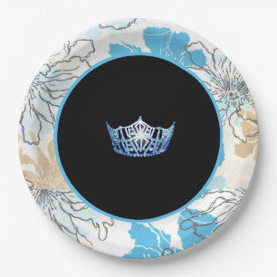 Miss America style Floral Crown Plates