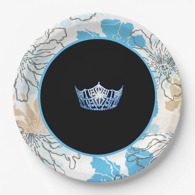 Miss America style Floral Crown Plates (Front)