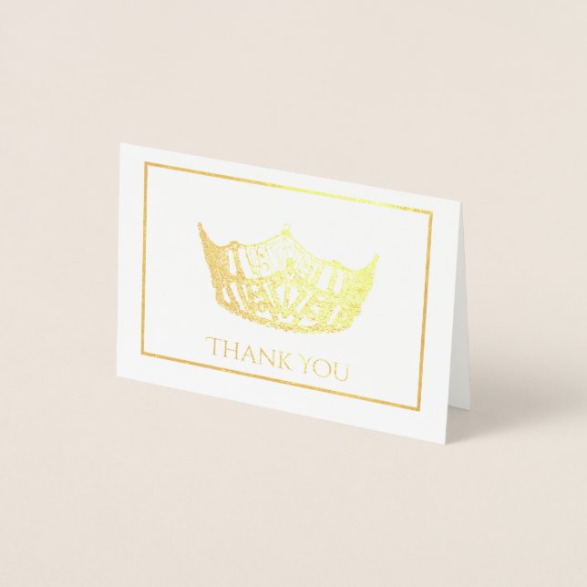 Miss America Style Foil Crown Mini Card (Front)
