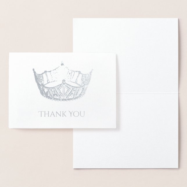 Miss America Style Foil Crown Thank You Card (Display)