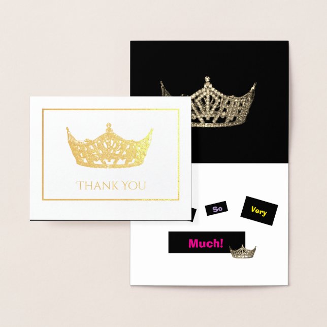 Miss America Style Foil Crown-with Greeting Foil Card (Display)