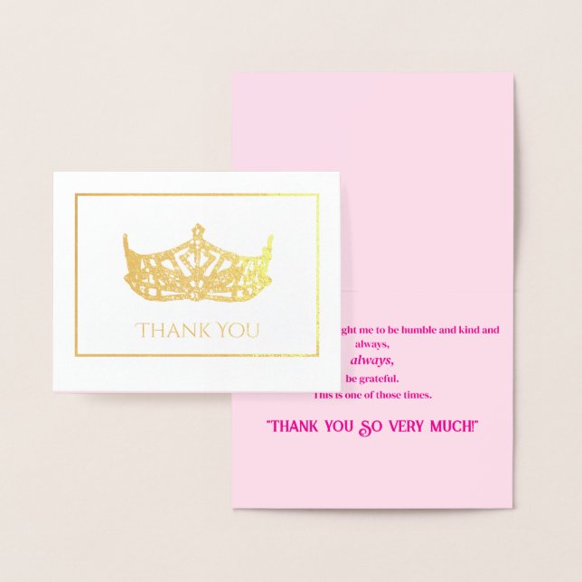 Miss America Style Foil Crown-with Photo Greeting Foil Card (Display)