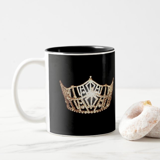 Miss America style Gold Crown  Mug (With Donut)