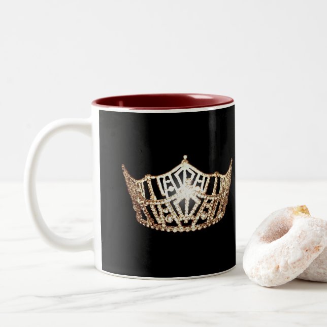 Miss America style Gold Crown  Mug (With Donut)