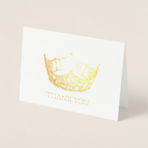 Miss America Style Gold Foil Crown Thank You Card