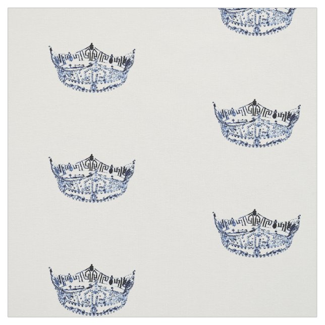Miss America style Large Crown Pattern Fabric (Swatch)