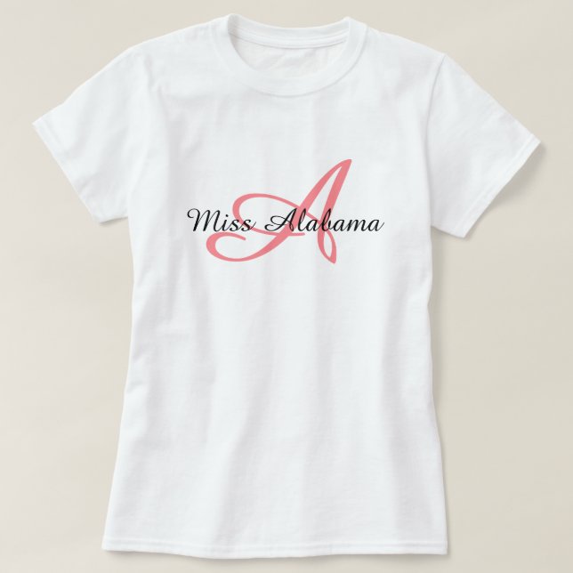 Miss America style Monogram Title Top (Design Front)