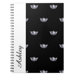 Miss America Style Notebook-Crown & Custom Name Notebook
