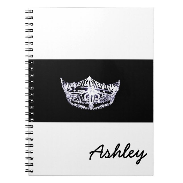 Miss America style Notebook-Crown & Custom Name Notebook (Front)