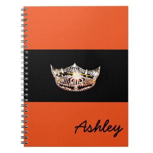 Miss America style Notebook-Crown & Custom Name Notebook