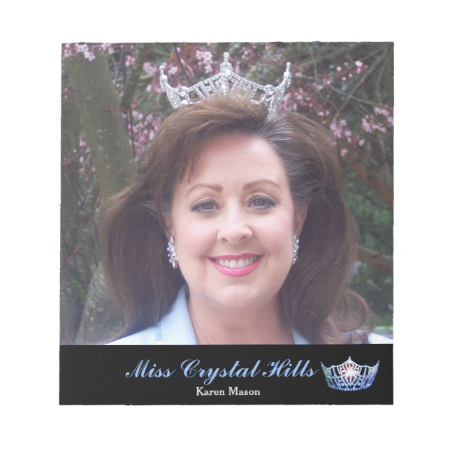 Miss America style Pageant Crown Autograph Pad (Front)