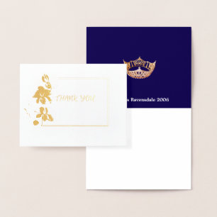 Miss America Style Pageant Crown Orchid Thank  You Foil Card