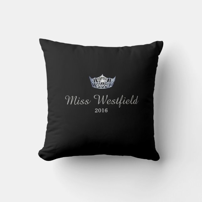 Miss America style Personalised Name Crown Pillow (Front)