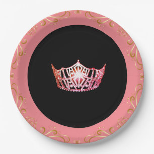 Miss America style Pink-Coral 9" Paper Plates