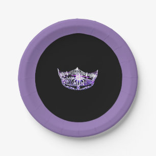 Miss America style Purple Crown 7" Paper Plates