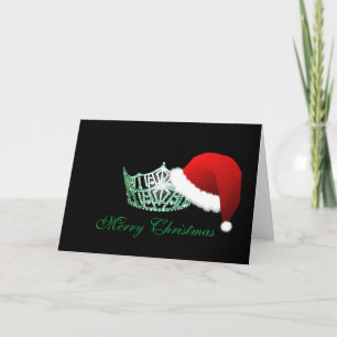Miss America style Santa Hat Crown Christmas Card