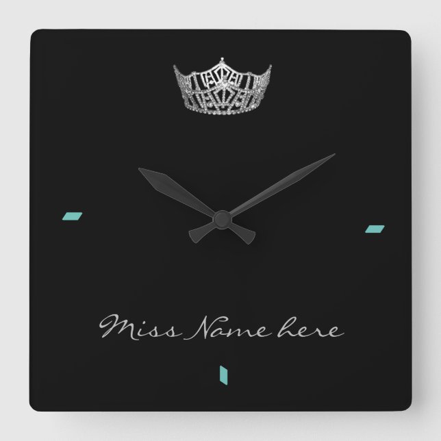 Miss America style Silver Crown Clock (Front)