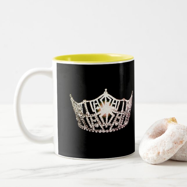 Miss America style Silver Crown  Mug (With Donut)