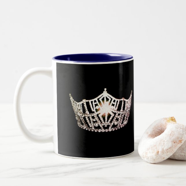 Miss America style Silver Crown  Mug (With Donut)
