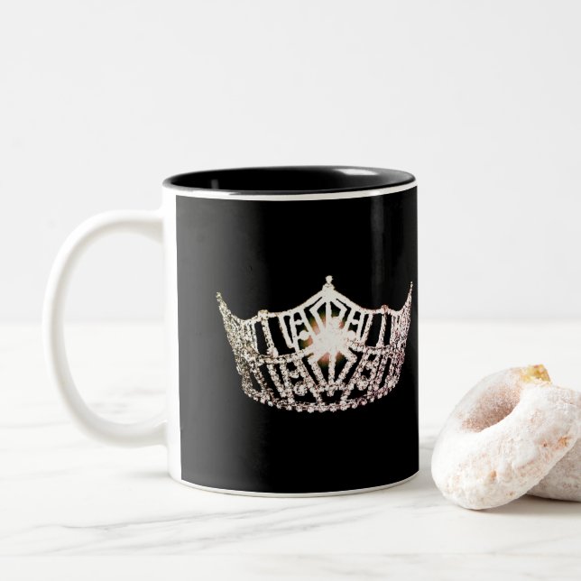 Miss America style Silver Crown  Mug (With Donut)